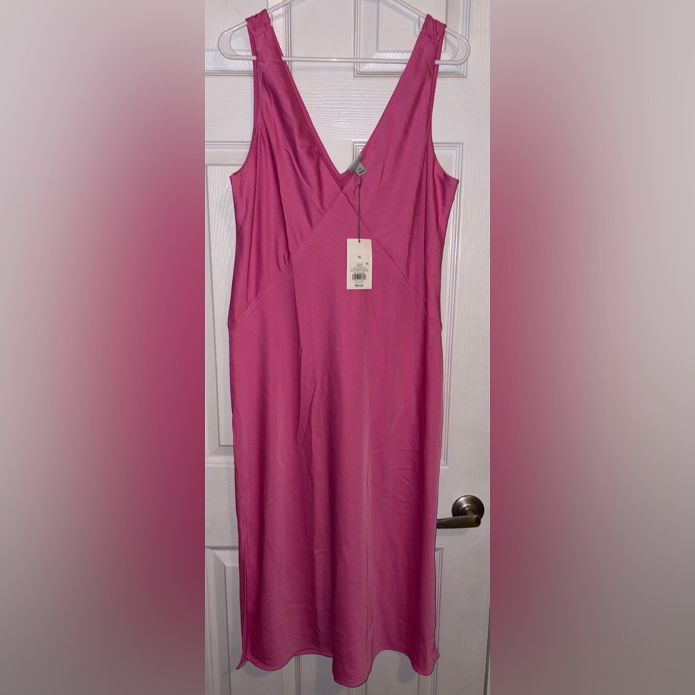 A new day Pink Sleeveless Satin Dress Size XL